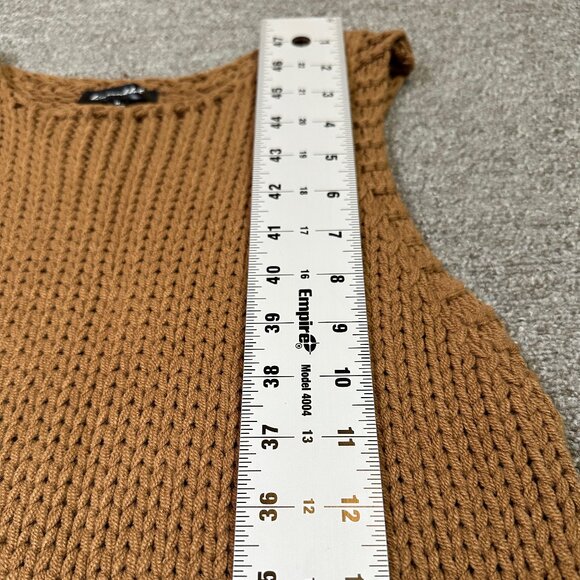 Line & Dot Costa Vista Brown Tan Tank Sweater Vest Chunky Knit Size Medium - Picture 6 of 7